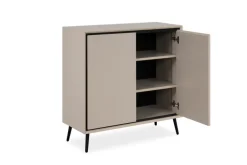 Kommode ARONA 90 x 90 cm sandfarben/schwarz