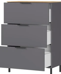 Kommode CALIFORNIA 68 x 98 cm Graphit/ Navarra-Eiche
