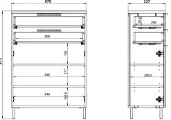 Kommode CORUS Graphit/ silbergrau