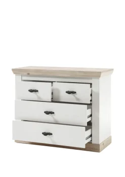Kommode FLORENZ 107 x 87 cm weiß/braun