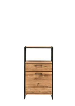 Kommode FRAME 60 x 108 cm Eiche massiv natur geölt/schwarz