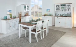 Kommode JACOB 3.2 weiß Massivholz / braun