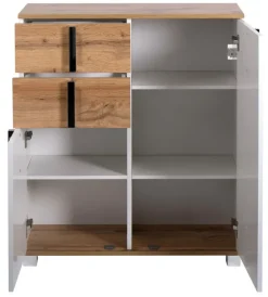 Kommode LUCA 80,6 x 94,8 cm weiß/ Eiche Landhaus