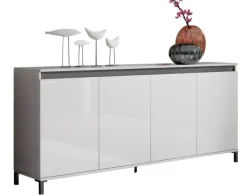 Kommode LUNA 40 x 184 x 84 cm weiß/grau