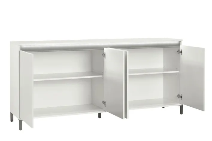 Kommode LUNA 40 x 184 x 84 cm weiß/grau