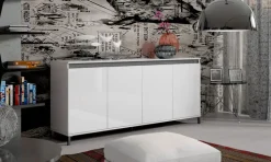 Kommode LUNA 40 x 184 x 84 cm weiß/grau