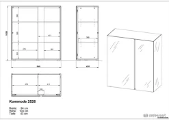Kommode MATZ 2-türig grau