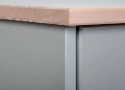 Kommode NICLAS 4.1 131x86x45 cm Massivholz grau