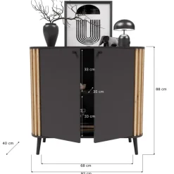 Kommode PURE 92 x 88 cm grau-Dekor/Eiche-Dekor