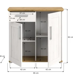 Kommode VERONA 90 x 88 cm Sibiu Lärche / Artisan Eiche NB