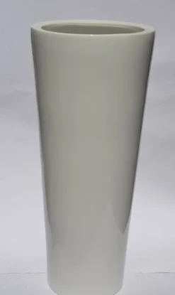 Konische Bodenvase /Vase aus Keramik H 55 /Ø 24 Weiß glänzend