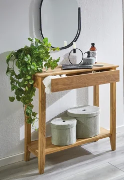 Konsole 75 cm Eiche massiv