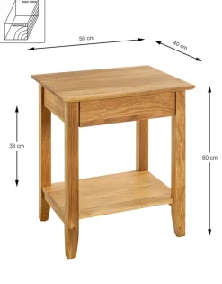 Konsole 50 x 40 cm Eiche massiv geölt