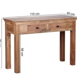 Konsolentisch 110 x 76 cm Akazie braun