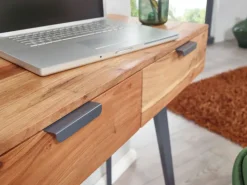 Konsolentisch 90 x 78 cm Akazie braun grau