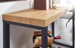 Konsolentisch 120 x 76 cm Eiche braun schwarz