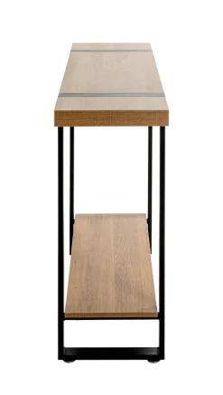 Konsolentisch 120 x 30 cm Schwarz/ Eiche dunkel