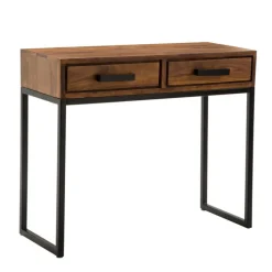 Konsolentisch 90 x 77 cm Sheesham braun schwarz