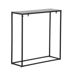 Konsolentisch ANISHA 80 x 80 cm silberfarbig/schwarz