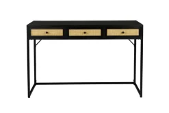 Konsolentisch JOANNA 120 x 76 cm Rattangeflecht/schwarz