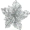 Kunstblume Weihnachtsstern POINSETTA silberfarbig