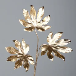 Kunstpflanze Aralienblatt goldfarbig