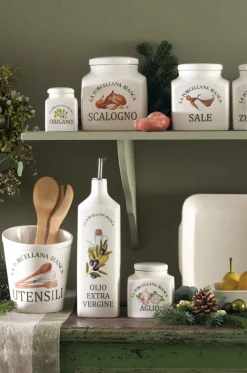 LA PORCELLANA BIANCA Aufbewahrungsdose CONSERVA Aglio 10,5 cm Porzellan weiß