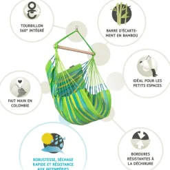 LA SIESTA Hängesessel Basic DOMINGO 140 cm Lime