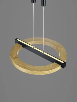 LED Balkenpendel NELLA 2-flg Holz /schwarz