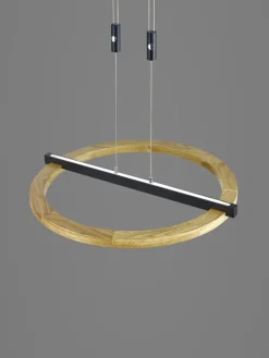 LED Pendelleuchte NELLA 1-flg Holz /schwarz