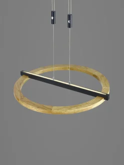 LED Pendelleuchte NELLA 1-flg Holz /schwarz