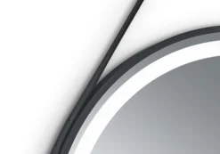 LED-Spiegel FINCHEN Ø 60 cm Spiegelglas/schwarz