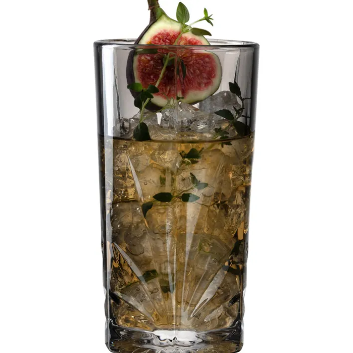 LEONARDO Longdrinkglas CAPRI 4er Set grau