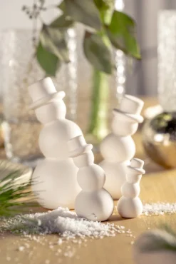 LEONARDO Schneemann PABLO 9 cm Keramik weiß