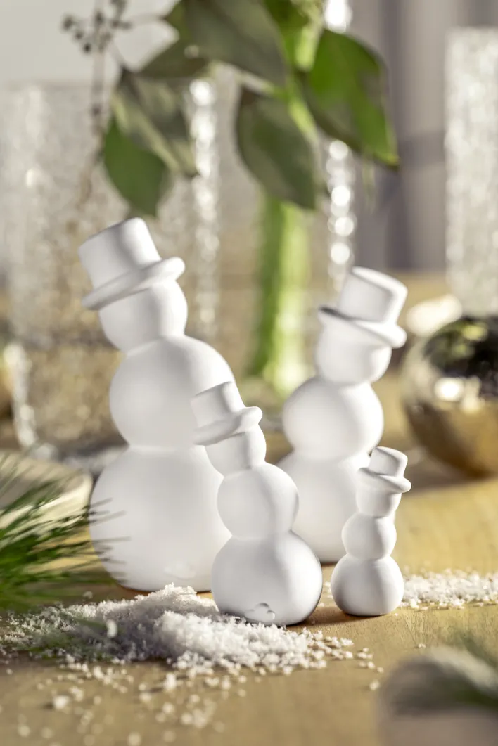 LEONARDO Schneemann PABLO 9 cm Keramik weiß