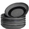LEONARDO Suppenteller MATERA 6er Set 20,7 cm Keramik anthrazit