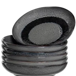 LEONARDO Suppenteller MATERA 6er Set 20,7 cm Keramik anthrazit