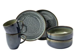 like. Frühstücksset CRAFTED BREEZE 6-teilig grün/ braun