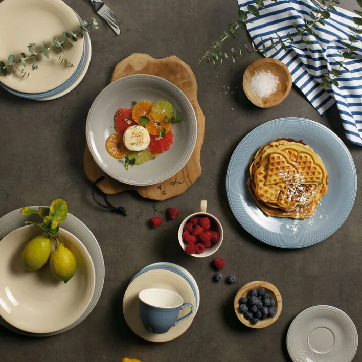 like. Suppenteller COLOR LOOP SAND 23,5 cm Porzellan beige