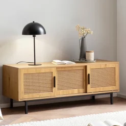 Lowboard 120 x 46 cm braun/schwarz