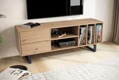 Lowboard 150 x 55 x 40 cm Eiche-Dekor/schwarz