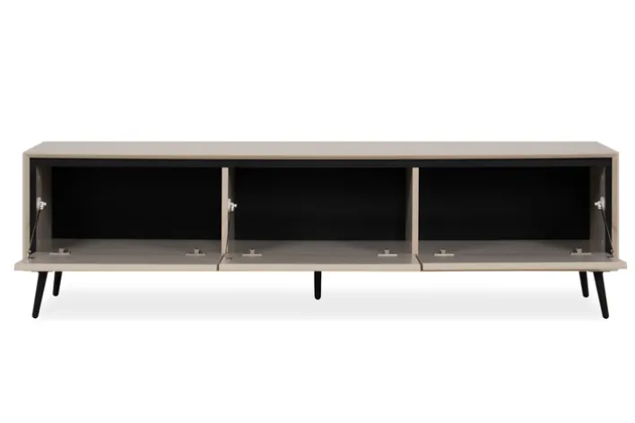 Lowboard ARONA 175 x 50 cm sandfarben/schwarz