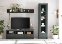 Lowboard ASCOT 158 x 47 cm grün/goldfarbig