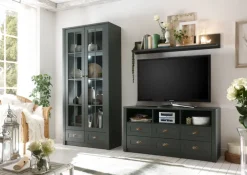 Lowboard ASCOT 130 x 67 cm grün/goldfarbig