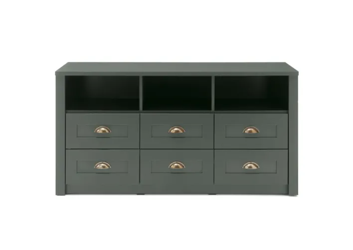 Lowboard ASCOT 130 x 67 cm grün/goldfarbig