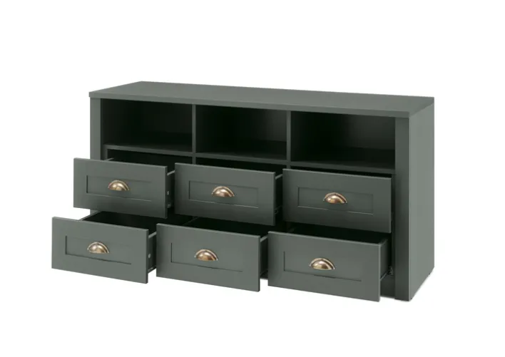 Lowboard ASCOT 130 x 67 cm grün/goldfarbig