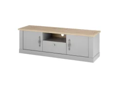 Lowboard CHAMBORD 155 x 48 cm hellgrau/braun