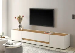 Lowboard CITY 223 x 42 cm weiß/braun