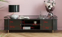 Lowboard FENCE schwarz 51x160x40 cm