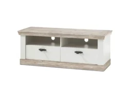 Lowboard FLORENZ 134 x 51 cm weiß/braun